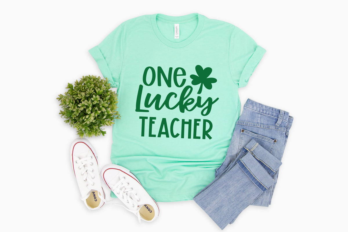 One Lucky Teacher t-shirt – AllStarStitches